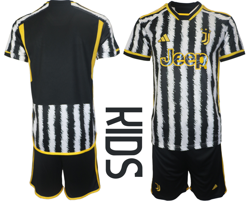 Youth 2023-2024 Juventus FC home soccer jersey